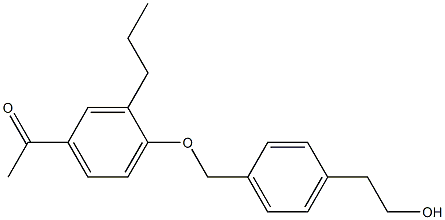 1-(4-(4-(2-hydroxyethyl)benzyloxy)-3-propylphenyl)ethanone Struktur