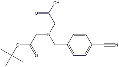 2-((2-tert-butoxy-2-oxoethyl)(4-cyanobenzyl)amino)acetic acid Struktur