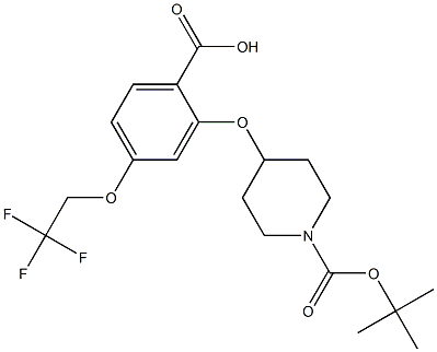 2-(1-(tert-butoxycarbonyl)piperidin-4-yloxy)-4-(2,2,2-trifluoroethoxy)benzoic acid Struktur