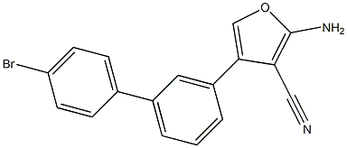 2-amino-4-(4'-bromobiphenyl-3-yl)furan-3-carbonitrile Struktur