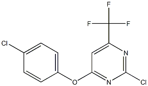 2-chloro-4-(4-chlorophenoxy)-6-(trifluoromethyl)pyrimidine Struktur