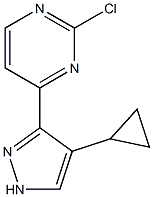 2-chloro-4-(4-cyclopropyl-1H-pyrazol-3-yl)pyrimidine Struktur