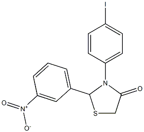 3-(4-iodophenyl)-2-(3-nitrophenyl)thiazolidin-4-one Struktur