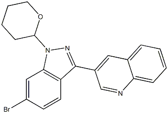 3-(6-bromo-1-(tetrahydro-2H-pyran-2-yl)-1H-indazol-3-yl)quinoline Struktur