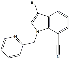 3-bromo-1-(pyridin-2-ylmethyl)-1H-indole-7-carbonitrile Struktur