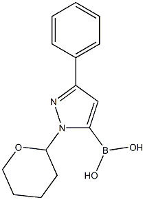 3-phenyl-1-(tetrahydro-2H-pyran-2-yl)-1H-pyrazol-5-ylboronic acid Struktur