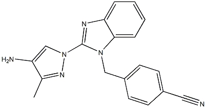 4-((2-(4-amino-3-methyl-1H-pyrazol-1-yl)-1H-benzo[d]imidazol-1-yl)methyl)benzonitrile Struktur