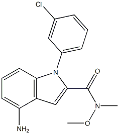 4-amino-1-(3-chlorophenyl)-N-methoxy-N-methyl-1H-indole-2-carboxamide Struktur