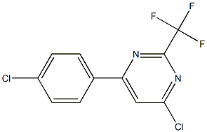 4-chloro-6-(4-chlorophenyl)-2-(trifluoromethyl)pyrimidine Struktur