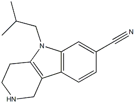 5-isobutyl-2,3,4,5-tetrahydro-1H-pyrido[4,3-b]indole-7-carbonitrile Struktur