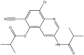 8-chloro-6-cyano-3-isobutyramidoquinolin-5-yl isobutyrate Struktur