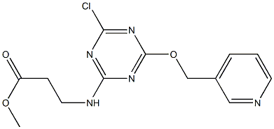 methyl 3-(4-chloro-6-(pyridin-3-ylmethoxy)-1,3,5-triazin-2-ylamino)propanoate Struktur