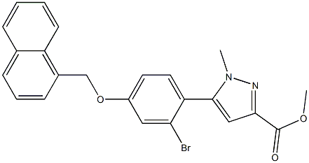 methyl 5-(2-bromo-4-(naphthalen-1-ylmethoxy)phenyl)-1-methyl-1H-pyrazole-3-carboxylate Struktur