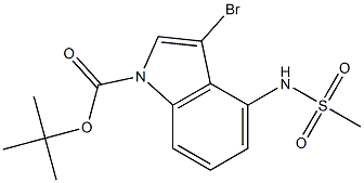 tert-butyl 3-bromo-4-(methylsulfonamido)-1H-indole-1-carboxylate Struktur