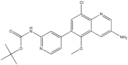 tert-butyl 4-(3-amino-8-chloro-5-methoxyquinolin-6-yl)pyridin-2-ylcarbamate Struktur