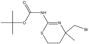 tert-butyl 4-(bromomethyl)-4-methyl-5,6-dihydro-4H-1,3-thiazin-2-ylcarbamate Struktur