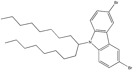 3,6-Dibromo-9-(1-octyl-nonyl)-9H-carbazole Struktur