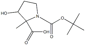 3-Hydroxy-pyrrolidine-1,2-dicarboxylic acid 1-tert-butyl ester 2-methyl ester Struktur