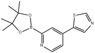 5-(2-(4,4,5,5-tetramethyl-1,3,2-dioxaborolan-2-yl)pyridin-4-yl)thiazole Struktur