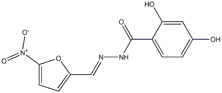 2,4-dihydroxy-N'-[(5-nitro-2-furyl)methylene]benzohydrazide Struktur