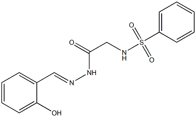 (E)-N-(2-(2-(2-hydroxybenzylidene)hydrazinyl)-2-oxoethyl)benzenesulfonamide Struktur