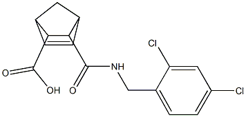 3-((2,4-dichlorobenzyl)carbamoyl)bicyclo[2.2.1]hept-5-ene-2-carboxylic acid Struktur