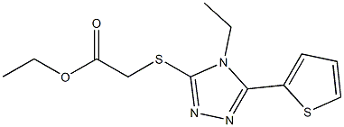 ethyl 2-((4-ethyl-5-(thiophen-2-yl)-4H-1,2,4-triazol-3-yl)thio)acetate Struktur