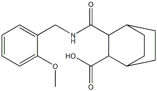 3-((2-methoxybenzyl)carbamoyl)bicyclo[2.2.2]octane-2-carboxylic acid Struktur