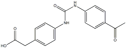 2-(4-(3-(4-acetylphenyl)ureido)phenyl)acetic acid Struktur