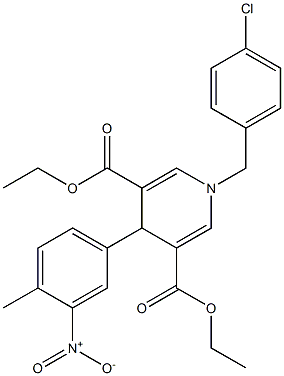 diethyl 1-(4-chlorobenzyl)-4-(4-methyl-3-nitrophenyl)-1,4-dihydropyridine-3,5-dicarboxylate Struktur