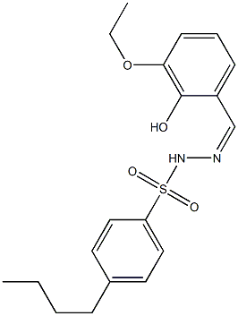 (Z)-4-butyl-N'-(3-ethoxy-2-hydroxybenzylidene)benzenesulfonohydrazide Struktur