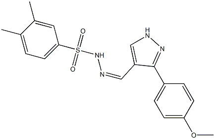 (Z)-N'-((3-(4-methoxyphenyl)-1H-pyrazol-4-yl)methylene)-3,4-dimethylbenzenesulfonohydrazide Struktur