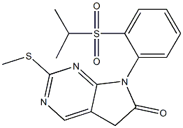 7-(2-(isopropylsulfonyl)phenyl)-2-(methylthio)-5H-pyrrolo[2,3-d]pyrimidin-6(7H)-one Struktur