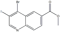 4-Bromo-3-iodo-quinoline-6-carboxylic acid methyl ester Struktur