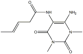 3-Pentenamide,  N-(6-amino-1,2,3,4-tetrahydro-1,3-di-methyl-2,4-dioxo-5-pyrimidinyl)-  (6CI) Struktur