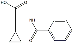 Cyclopropaneacetic  acid,  -alpha--benzamido--alpha--methyl-  (6CI) Struktur