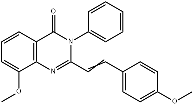 4(3H)-Quinazolinone,  8-methoxy-2-(p-methoxystyryl)-3-phenyl-  (6CI) Struktur