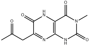 2,4,6(1H,3H,5H)-Pteridinetrione,  7-acetonyl-3-methyl-  (6CI) Struktur