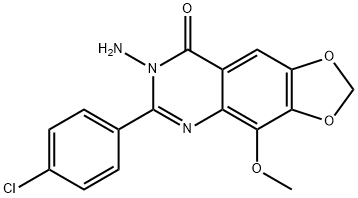 1,3-Dioxolo[4,5-g]quinazolin-8(7H)-one,  7-amino-6-(p-chlorophenyl)-4-methoxy-  (6CI) Struktur