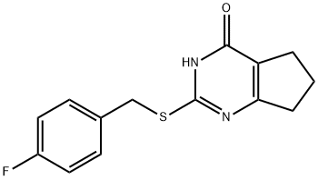 4H-CyclopentapyriMidin-4-one, 2-[[(4-fluorophenyl)Methyl]thio]-1,5,6,7-tetrahydro- (9CI) Struktur