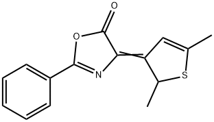 2-Oxazolin-5-one,  4-(2,5-dimethyl-3-thenylidene)-2-phenyl-  (5CI) Struktur