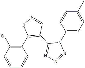 5-[5-(2-chlorophenyl)-4-isoxazolyl]-1-(4-methylphenyl)-1H-tetraazole Struktur