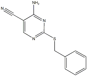 4-amino-2-(benzylsulfanyl)-5-pyrimidinecarbonitrile Struktur