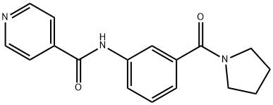 N-[3-(1-pyrrolidinylcarbonyl)phenyl]isonicotinamide Struktur