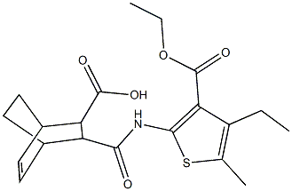 3-({[3-(ethoxycarbonyl)-4-ethyl-5-methyl-2-thienyl]amino}carbonyl)bicyclo[2.2.2]oct-5-ene-2-carboxylic acid Struktur