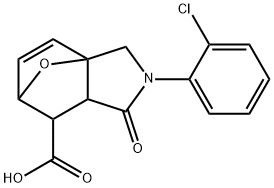 3-(2-chlorophenyl)-4-oxo-10-oxa-3-azatricyclo[5.2.1.0~1,5~]dec-8-ene-6-carboxylic acid Struktur