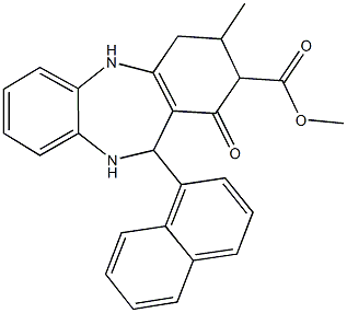 methyl 3-methyl-11-(1-naphthyl)-1-oxo-2,3,4,5,10,11-hexahydro-1H-dibenzo[b,e][1,4]diazepine-2-carboxylate Struktur