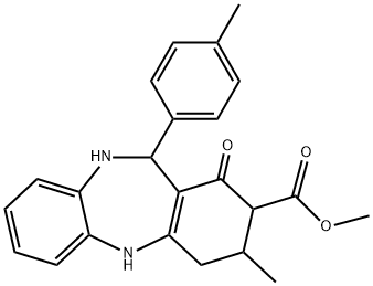 methyl 3-methyl-11-(4-methylphenyl)-1-oxo-2,3,4,5,10,11-hexahydro-1H-dibenzo[b,e][1,4]diazepine-2-carboxylate Struktur