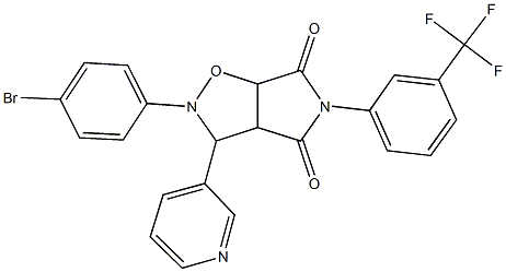 2-(4-bromophenyl)-3-(3-pyridinyl)-5-[3-(trifluoromethyl)phenyl]dihydro-2H-pyrrolo[3,4-d]isoxazole-4,6(3H,5H)-dione Struktur