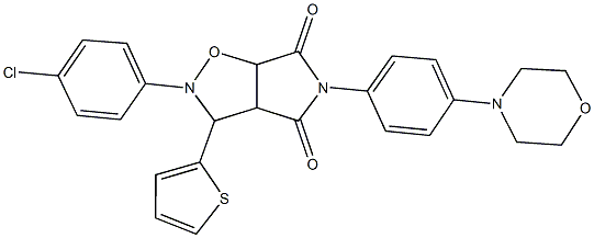 2-(4-chlorophenyl)-5-[4-(4-morpholinyl)phenyl]-3-(2-thienyl)dihydro-2H-pyrrolo[3,4-d]isoxazole-4,6(3H,5H)-dione Struktur